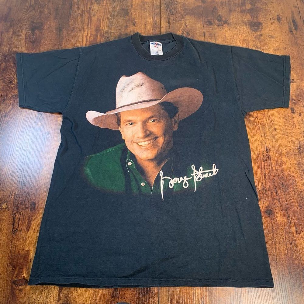 Vintage George Strait Tour T Shirt Mens L USA Cities‎ Houston Chicago Denver… - Picture 1 of 6